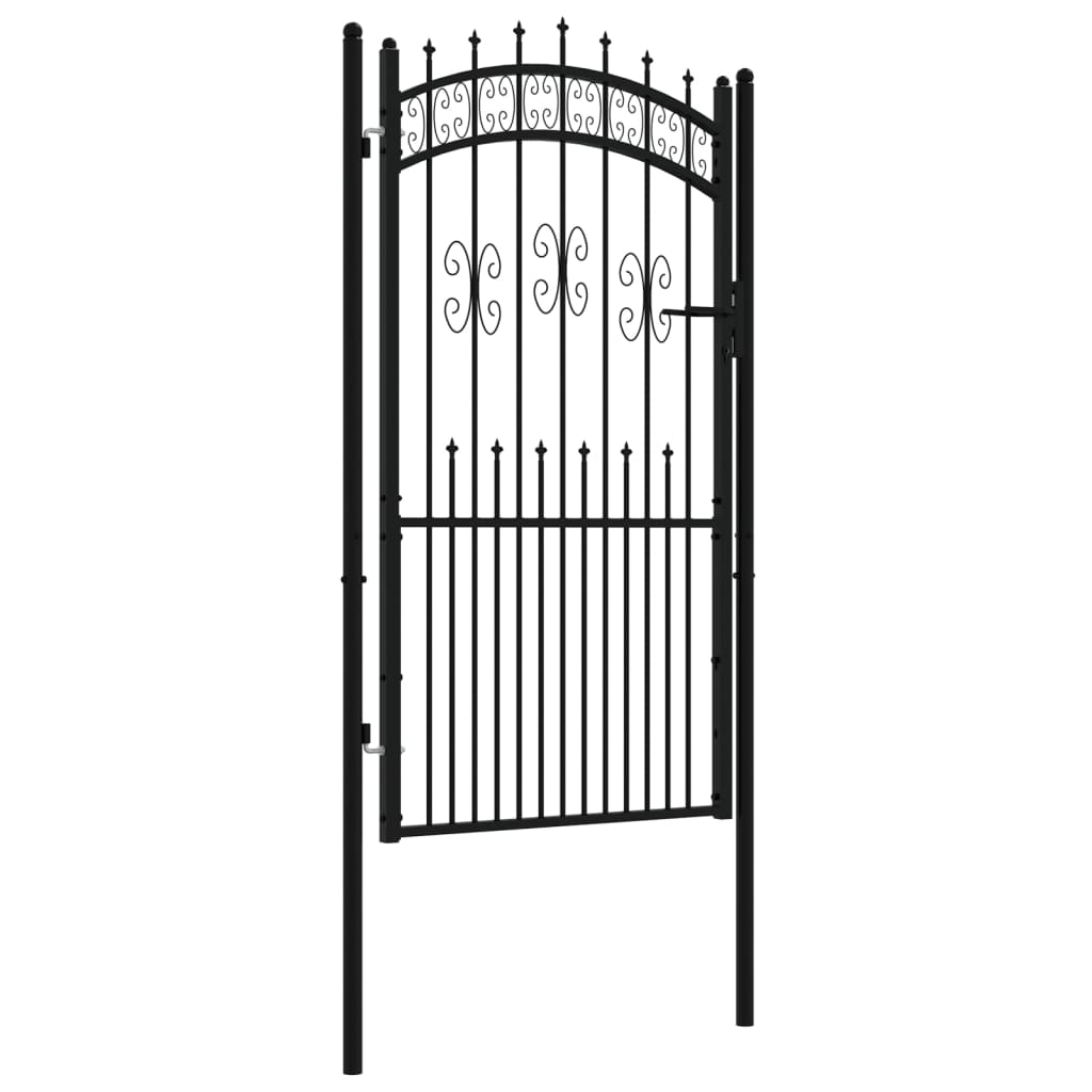 VidaXL port with pile points 103x225 cm powder -coated steel black