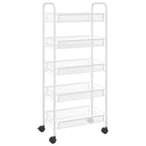 Vidaxl keukentrolley 5-laags 46x26x105 cm ijzer wit