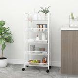 Vidaxl keukentrolley 5-laags 46x26x105 cm ijzer wit
