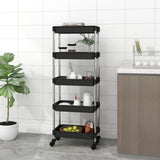 Vidaxl keukentrolley 5-laags 42x29x128 cm ijzer en abs zwart