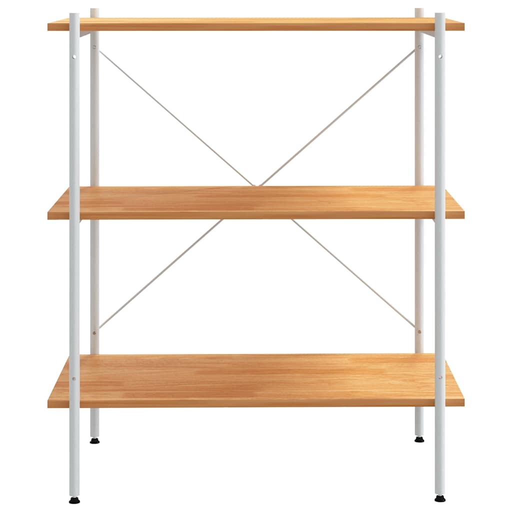 Vidaxl opbergrek 3-laags 80x40x92 cm wit en eikenkleurig