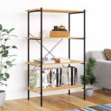 Vidaxl opbergrek 4-laags 80x40x130 cm zwart en eikenkleurig