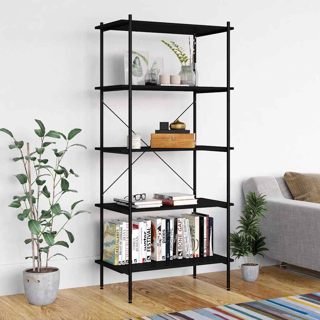 Vidaxl opbergrek 5-laags 80x40x163 cm zwart