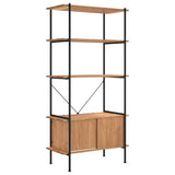 Vidaxl opbergrek 5-laags met kast 80x40x163 cm staal en bewerkt hout