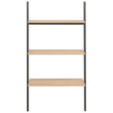 Vidaxl ladderrek met 3 schappen 64x34x116 cm lichtbruin en zwart