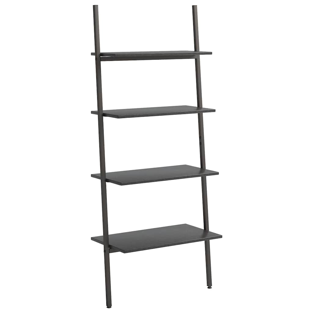 Vidaxl ladderrek met 4 schappen 64x34x150,5 cm zwart