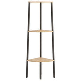 Vidaxl hoekkastje met 3 schappen 45,5x31,5x120 cm lichtbruin en zwart