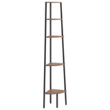 Vidaxl hoekkastje met 5 schappen 45,5x31,5x180 cm donkerbruin en zwart
