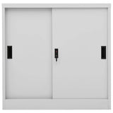 Vidaxl kantoorkast met schuifdeuren 90x40x90 cm staal lichtgrijs