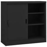 Vidaxl kantoorkast met schuifdeuren 90x40x90 cm staal antracietkleurig