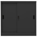 Vidaxl kantoorkast met schuifdeuren 90x40x90 cm staal antracietkleurig