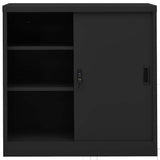 Vidaxl kantoorkast met schuifdeuren 90x40x90 cm staal antracietkleurig