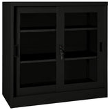 Vidaxl roldeurkast 90x40x90 cm staal zwart