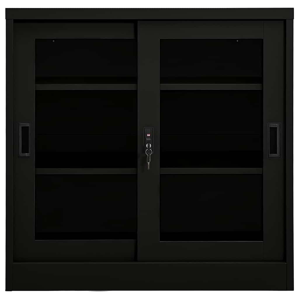 Vidaxl roldeurkast 90x40x90 cm staal zwart