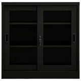 Vidaxl roldeurkast 90x40x90 cm staal zwart