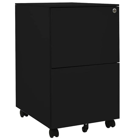 Vidaxl ladeblok verrijdbaar 39x45x67 cm staal zwart
