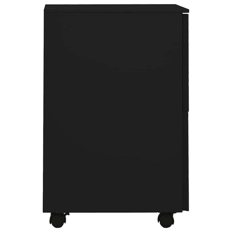 Vidaxl ladeblok verrijdbaar 39x45x67 cm staal zwart