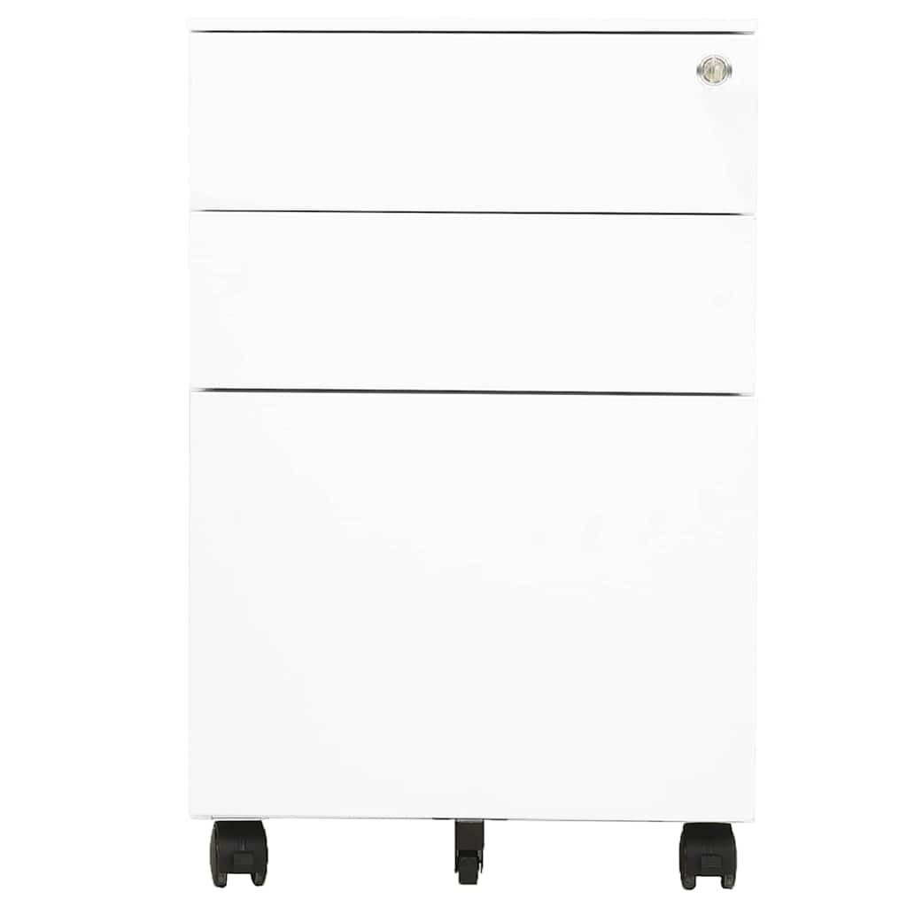 Vidaxl ladeblok verrijdbaar 39x45x60 cm staal wit