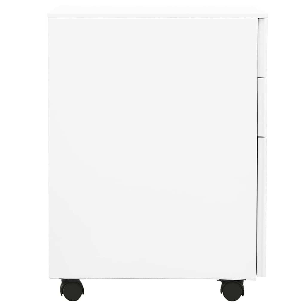 Vidaxl ladeblok verrijdbaar 39x45x60 cm staal wit