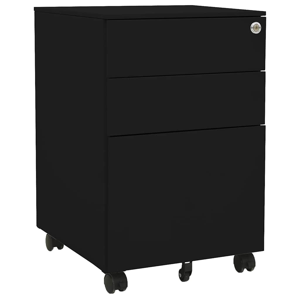 Vidaxl ladeblok verrijdbaar 39x45x60 cm staal zwart