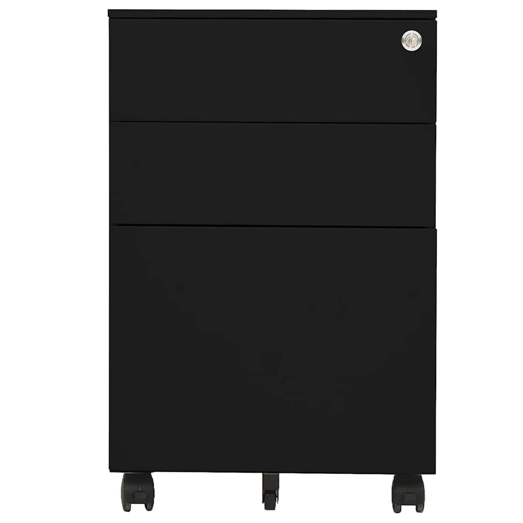 Vidaxl ladeblok verrijdbaar 39x45x60 cm staal zwart