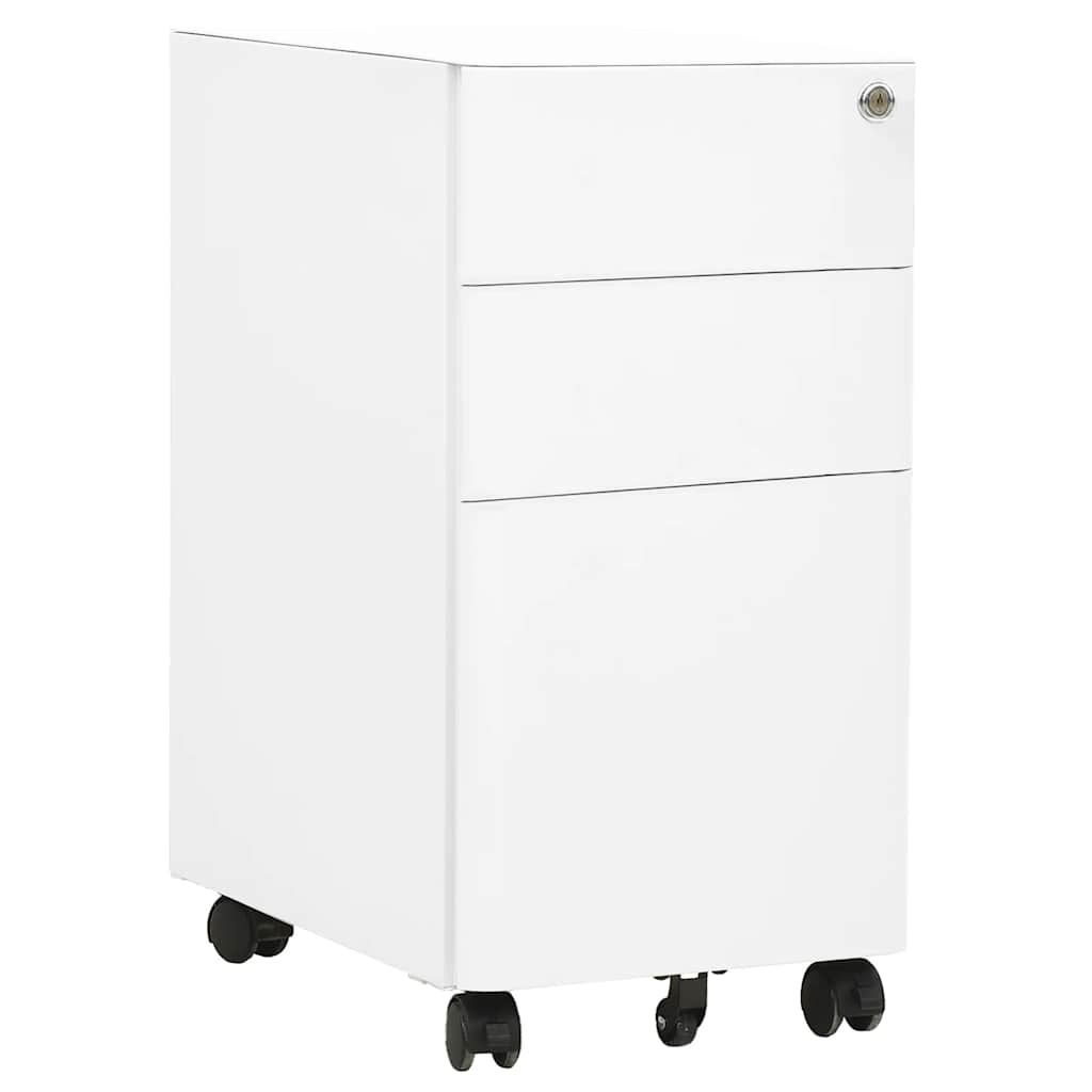 Vidaxl ladeblok verrijdbaar 39x45x59 cm staal wit