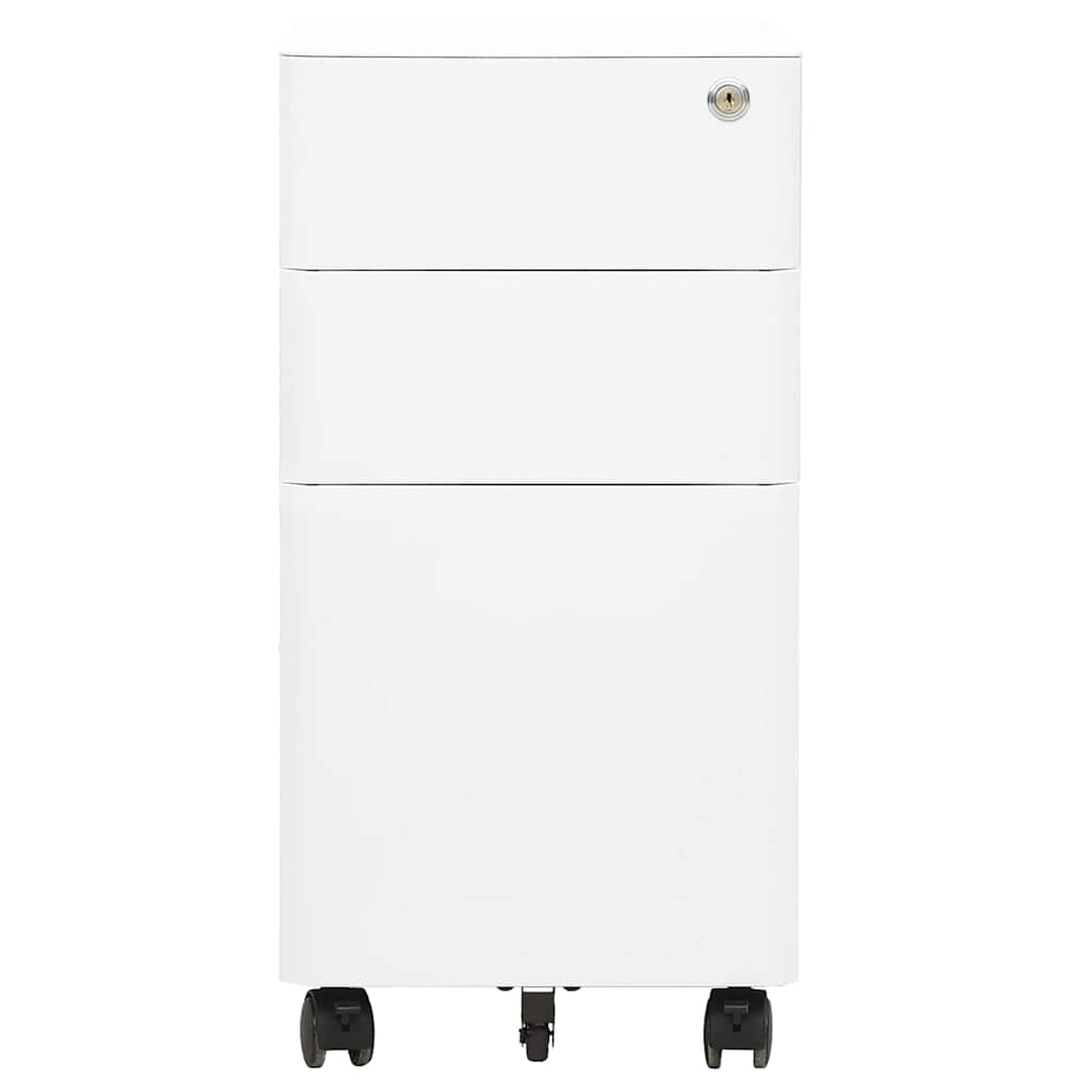 Vidaxl ladeblok verrijdbaar 39x45x59 cm staal wit