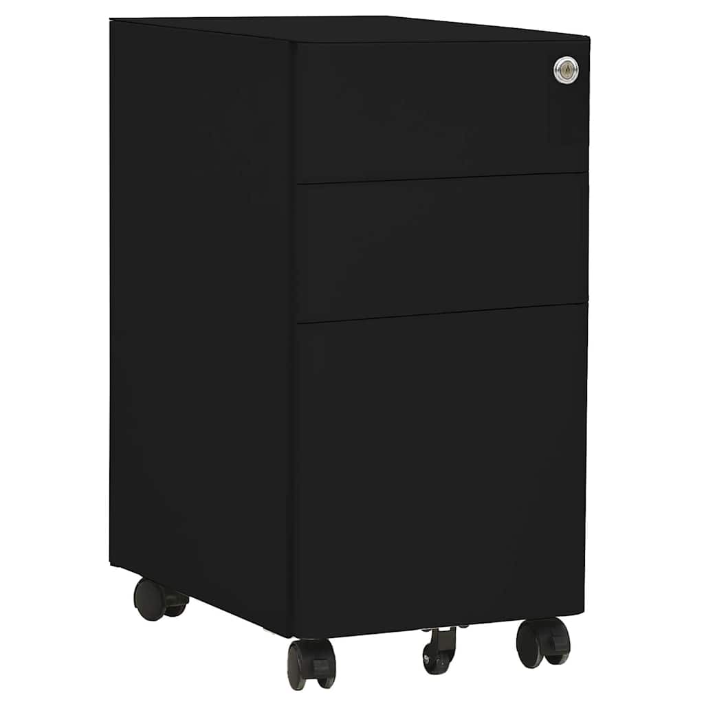 Vidaxl ladeblok verrijdbaar 30x45x59 cm staal zwart