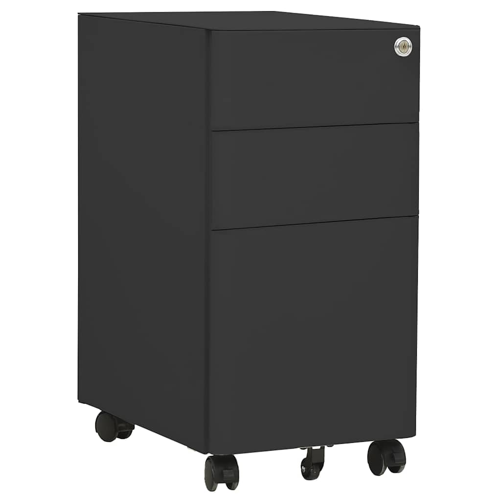 Vidaxl ladeblok verrijdbaar 30x45x59 cm staal antracietkleurig