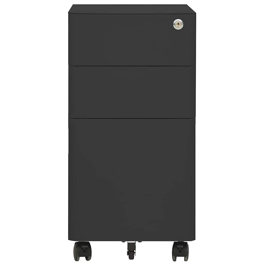 Vidaxl ladeblok verrijdbaar 30x45x59 cm staal antracietkleurig