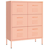 Vidaxl ladekast 80x35x101,5 cm staal roze