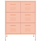 Vidaxl ladekast 80x35x101,5 cm staal roze