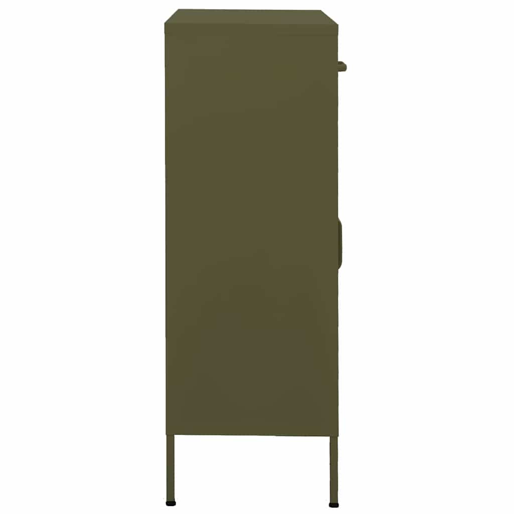 Vidaxl opbergkast 80x35x101,5 cm staal olijfgroen