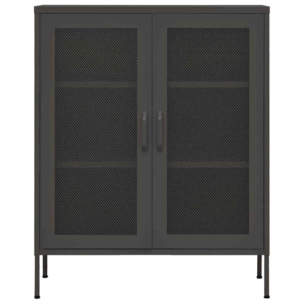 Vidaxl opbergkast 80x35x101,5 cm staal antracietkleurig