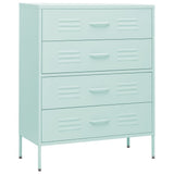 Vidaxl ladekast 80x35x101,5 cm staal mintkleurig