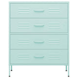 Vidaxl ladekast 80x35x101,5 cm staal mintkleurig