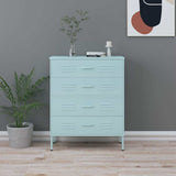 Vidaxl ladekast 80x35x101,5 cm staal mintkleurig