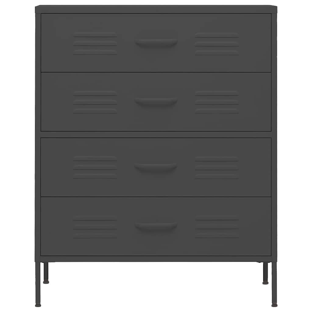 Vidaxl ladekast 80x35x101,5 cm staal antracietkleurig
