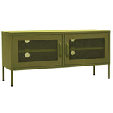 Vidaxl tv-meubel 105x35x50 cm staal olijfgroen