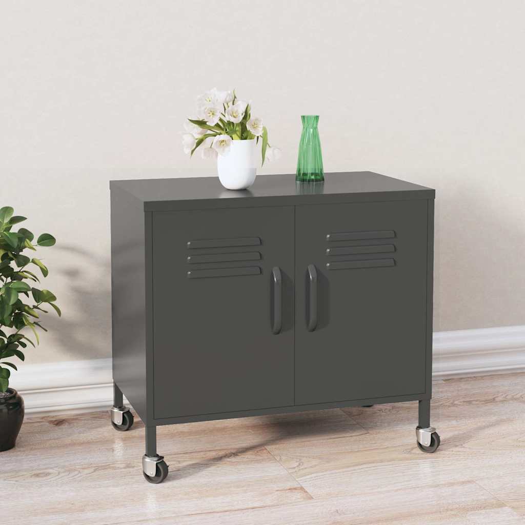 Vidaxl opbergkast 60x35x56 cm staal antracietkleurig