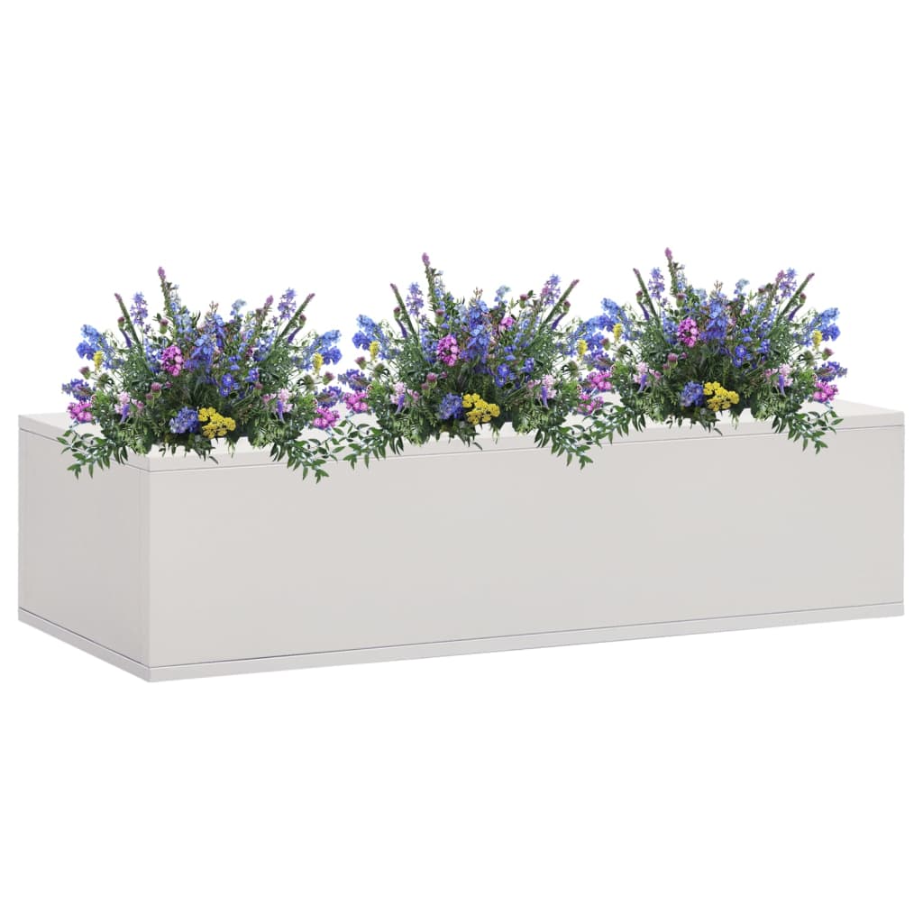 Vidaxl Office Flower Box 90x40x23 CM Steel Light Grey