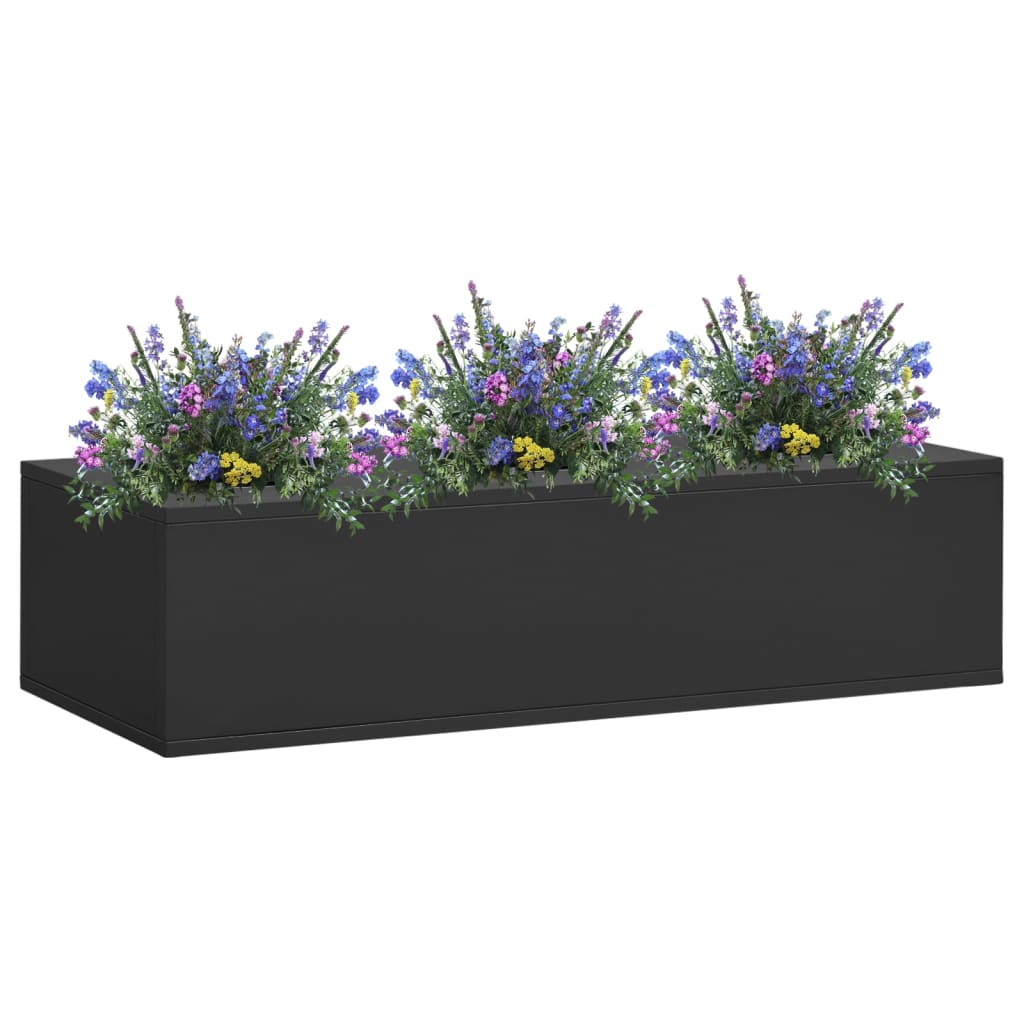 Vidaxl office flower box 90x40x23 cm steel anthracite -colored