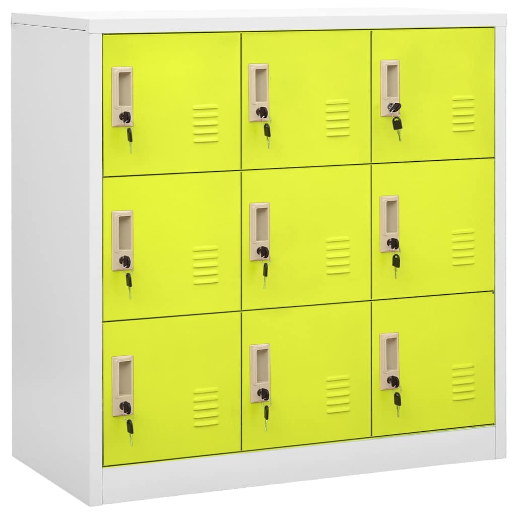 Vidaxl lockerkast 90x45x92,5 cm staal lichtgrijs en groen