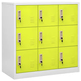 Vidaxl lockerkast 90x45x92,5 cm staal lichtgrijs en groen