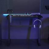 Vidaxl gamingbureau met z-vormige poten led 90x60x75 cm zwart