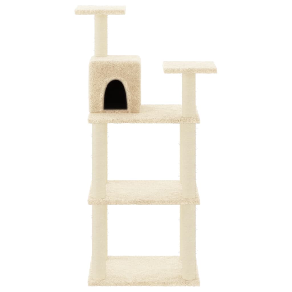 Vidaxl Cat Scratching Post con graffi di sisal a 118,5 cm crema