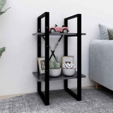 Vidaxl boekenkast met 2 schappen 40x30x70 cm bewerkt hout grijs