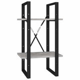 Vidaxl boekenkast met 2 schappen 40x30x70 cm bewerkt hout betongrijs