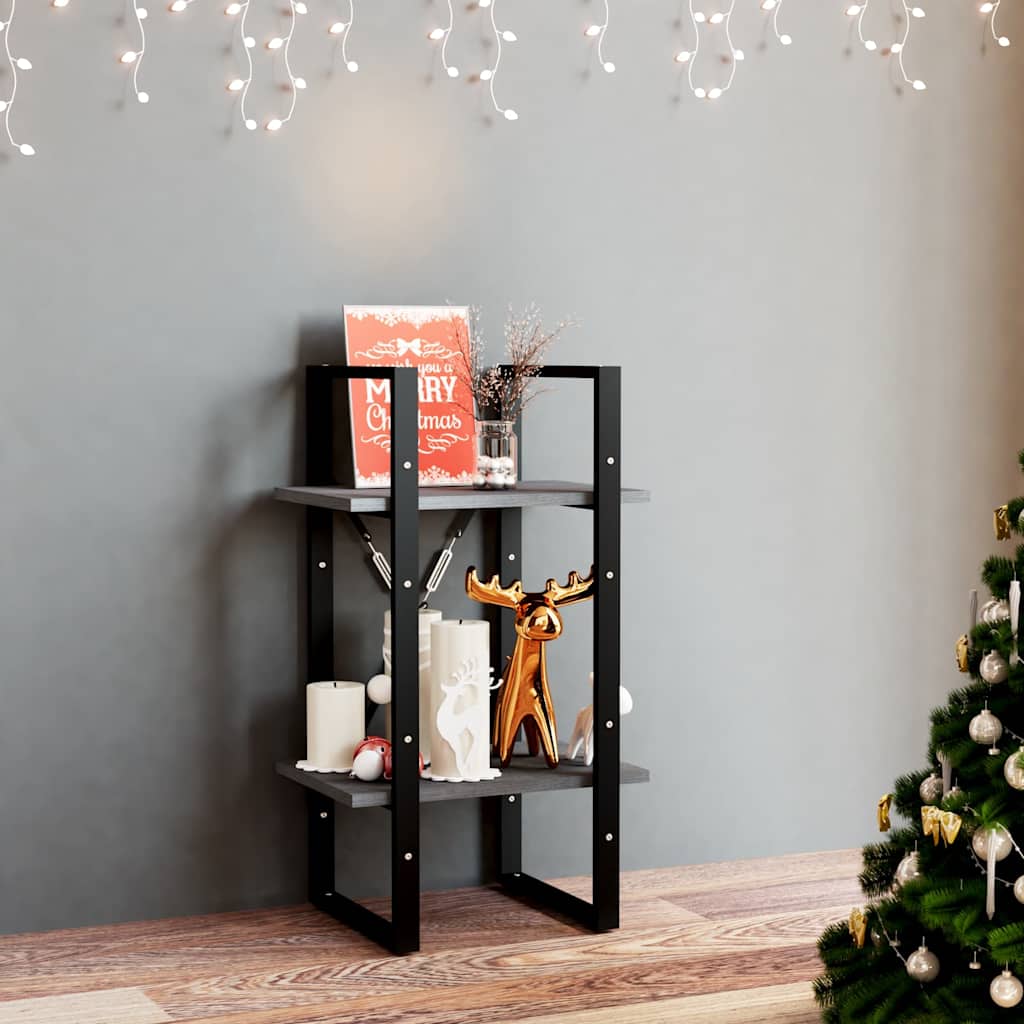 Vidaxl boekenkast met 2 schappen 40x30x70 cm massief grenenhout grijs