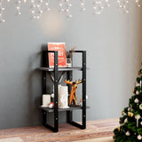 Vidaxl boekenkast met 2 schappen 40x30x70 cm massief grenenhout grijs
